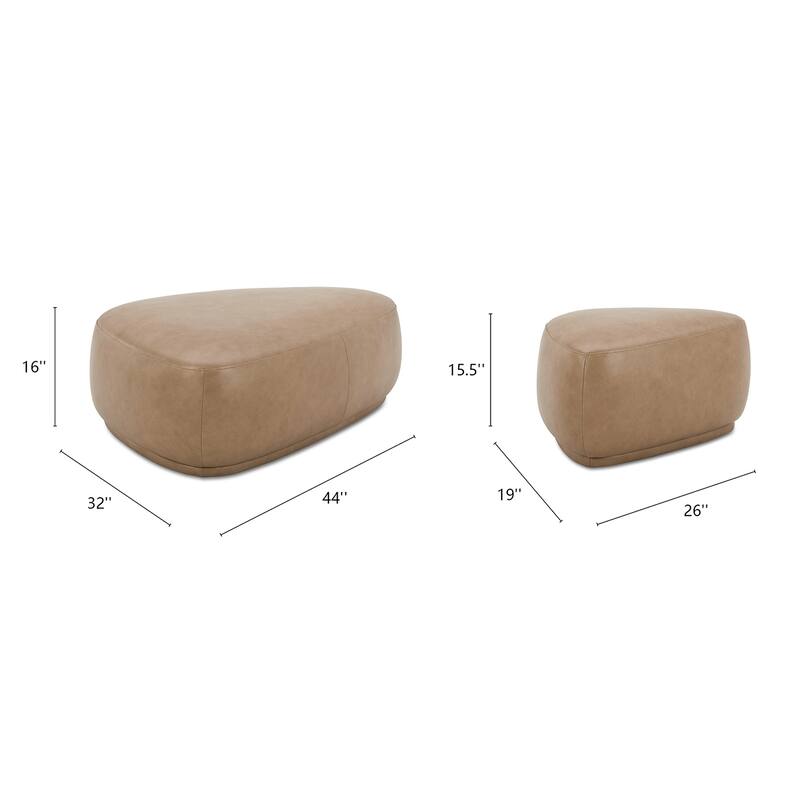 Pebble 44" & 26" Rounded Triangle Cocktail Ottoman Set