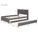 preview thumbnail 5 of 21, Comfortable Upholstered Platform Bed with Stylish Headboard and Extra Trundle Gray