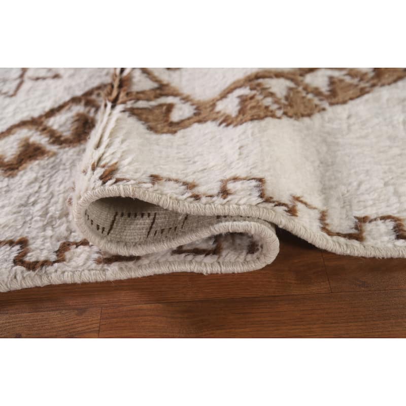 Geometric Anatolian Runner Rug Handmade Turkish Wool Carpet - 3'0"x 11'9"