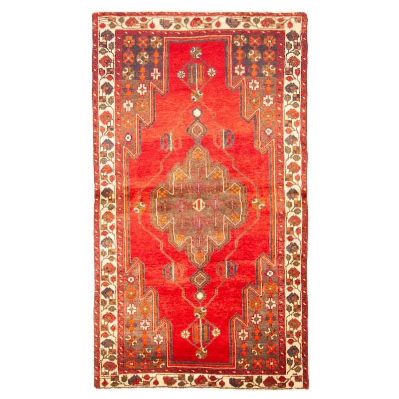 ECARPETGALLERY Hand-knotted Andelz Red Wool Rug - 4'0 x 7'1