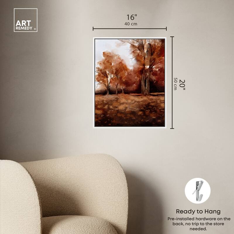 Art Remedy November Landscape Framed Landscape 1 Piece Canvas Wall Art Watercolor Style