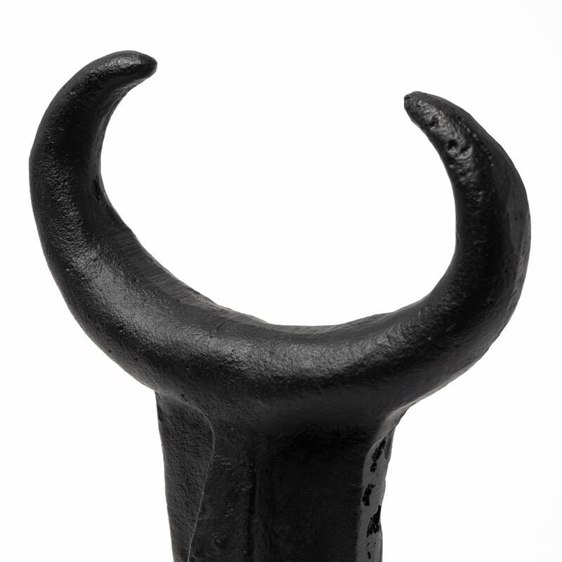 Caleb 4L x 5W Black Metal Tribal Figurine - 3.5L x 5.0W x 9.0H