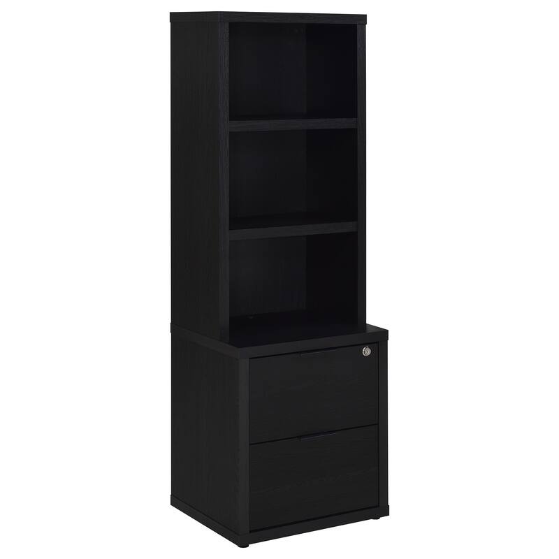 Geary 3-shelf Bookcase USB and Lockable Drawer