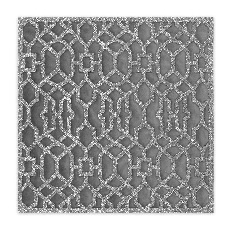 Sparkles Home Rhinestone Lattice Laser Cut Placemat - Silver