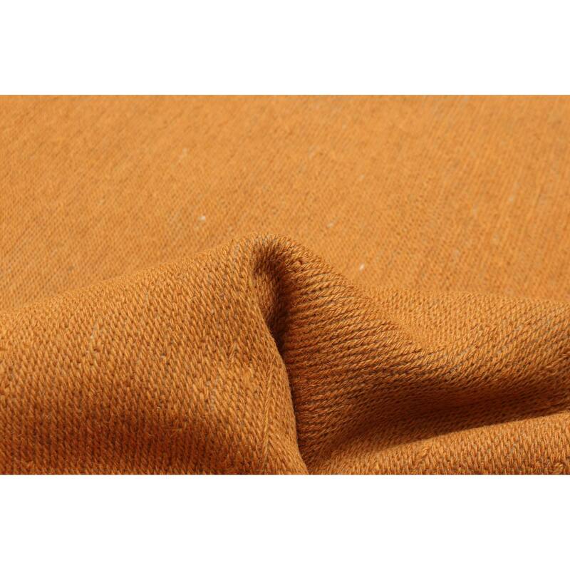 ECARPETGALLERY Flat-Weave Kashkuli Light Orange Wool Tapestry Kilim - 5'0 x 6'11