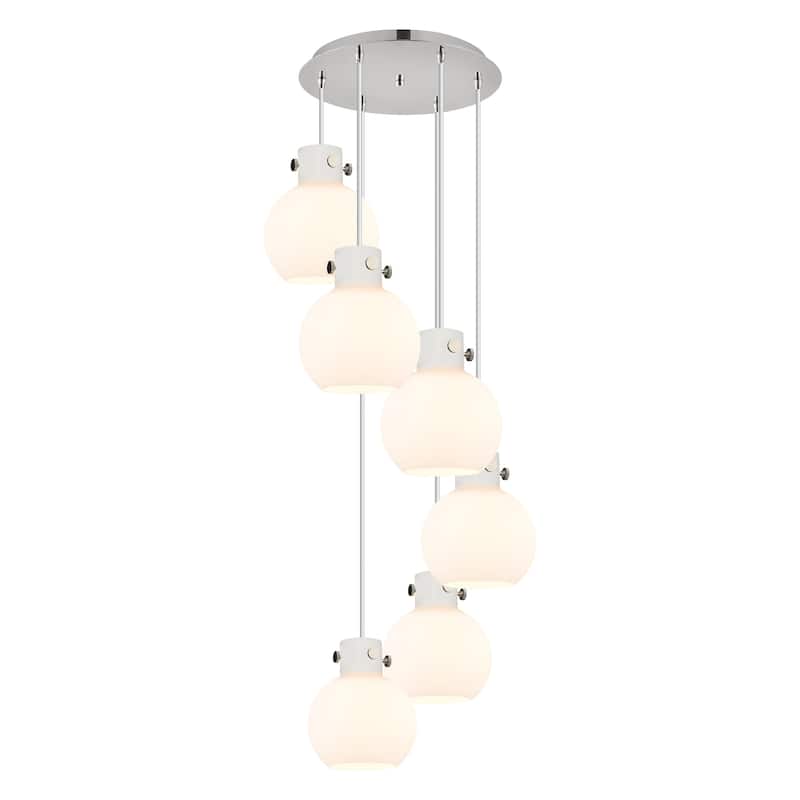 Innovations Lighting Newton Sphere - 6 Light 8" Cord Hung Multi Pendant - 14" Canopy
