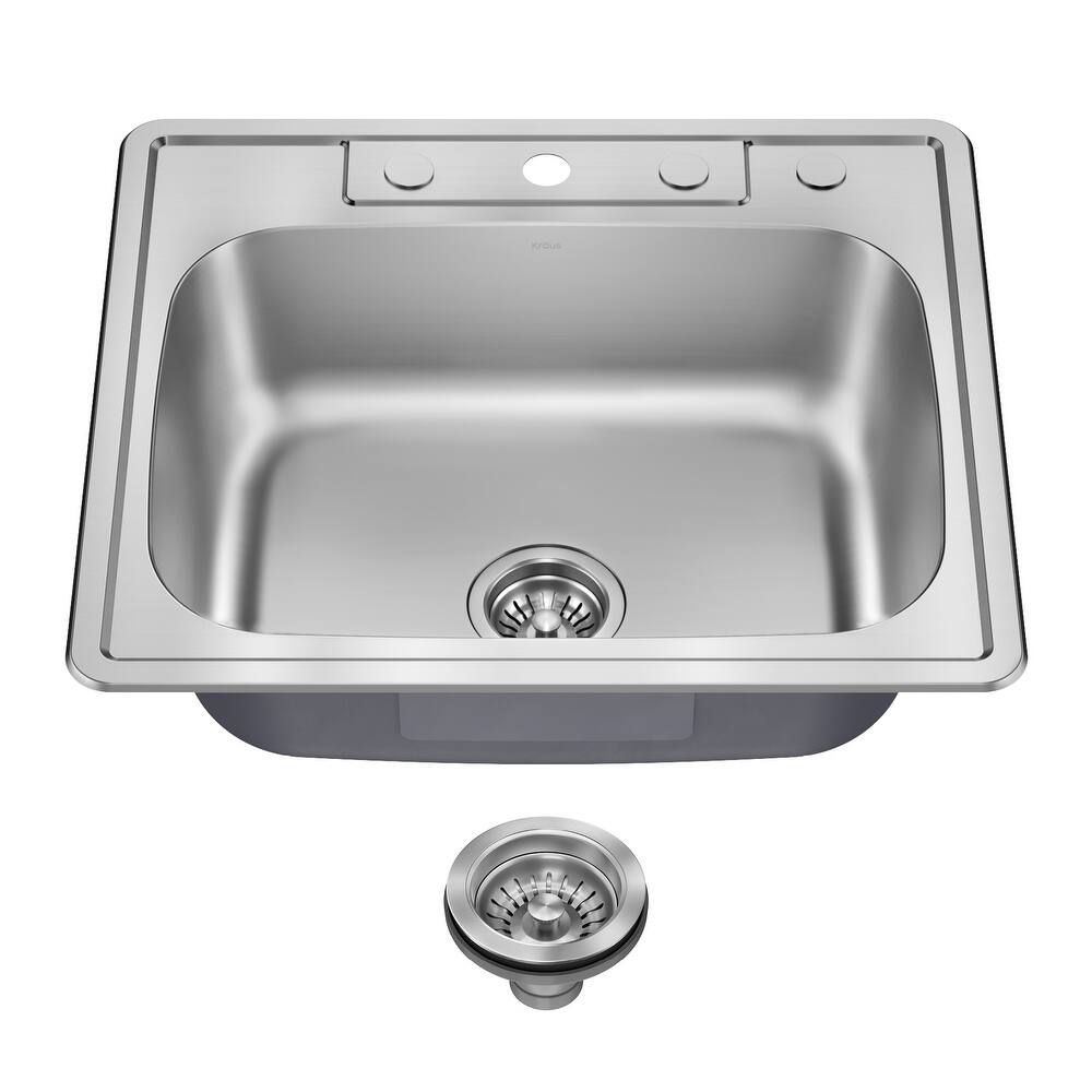 KRAUS Premier Drop In Top Mount 18 gauge Stainless Steel Kitchen Sink