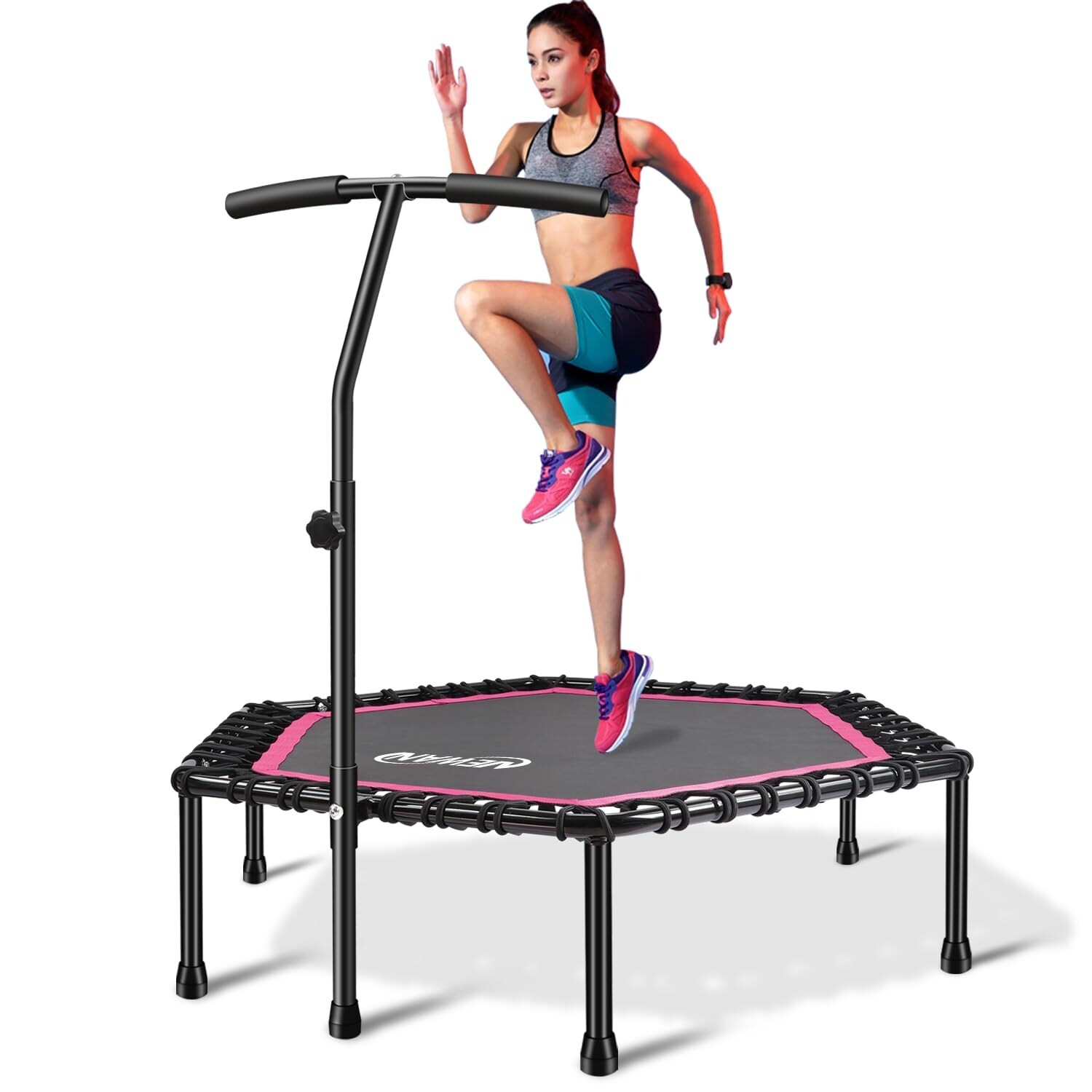 Stamina intone oval fitness rebounder 2025 trampoline for cardio with handlebars