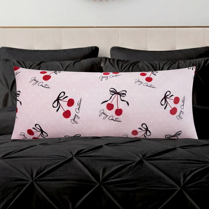 Juicy Couture 20" x 48" Plush Body Pillows - Bow Pink - 20" x 48"