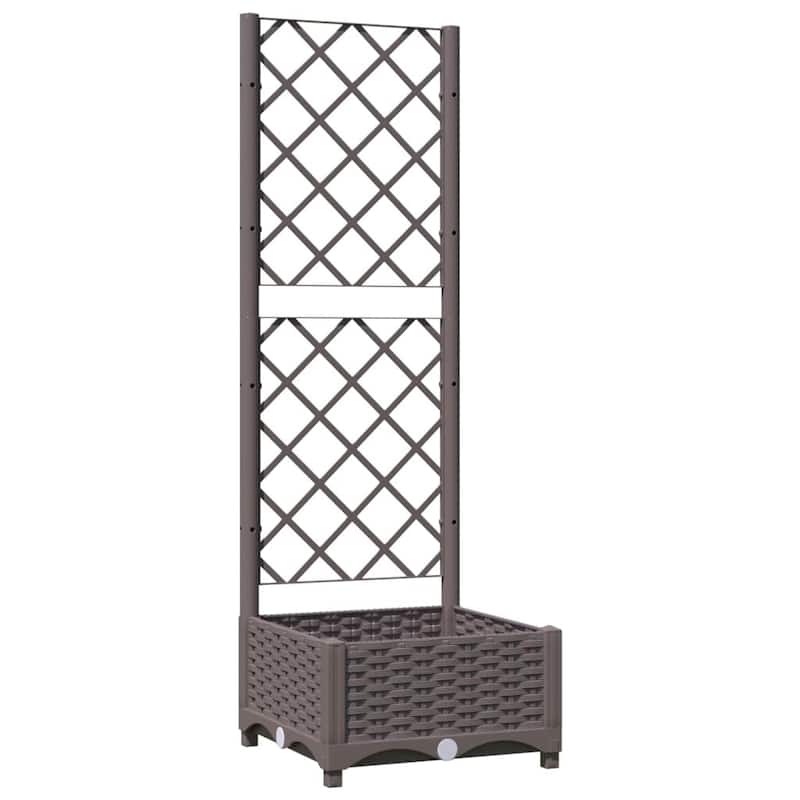 vidaXL Garden Planter with Trellis Plant Pot Flower Box Raised Bed Outdoor PP