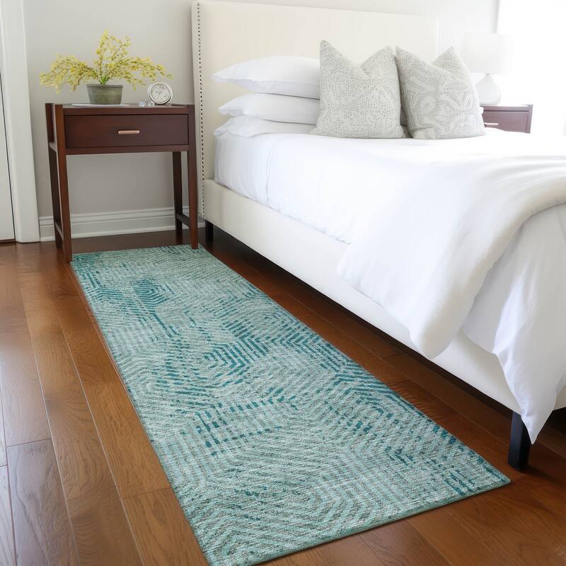 Machine Washable Indoor/ Outdoor Chantille Contemporary Maze Rug