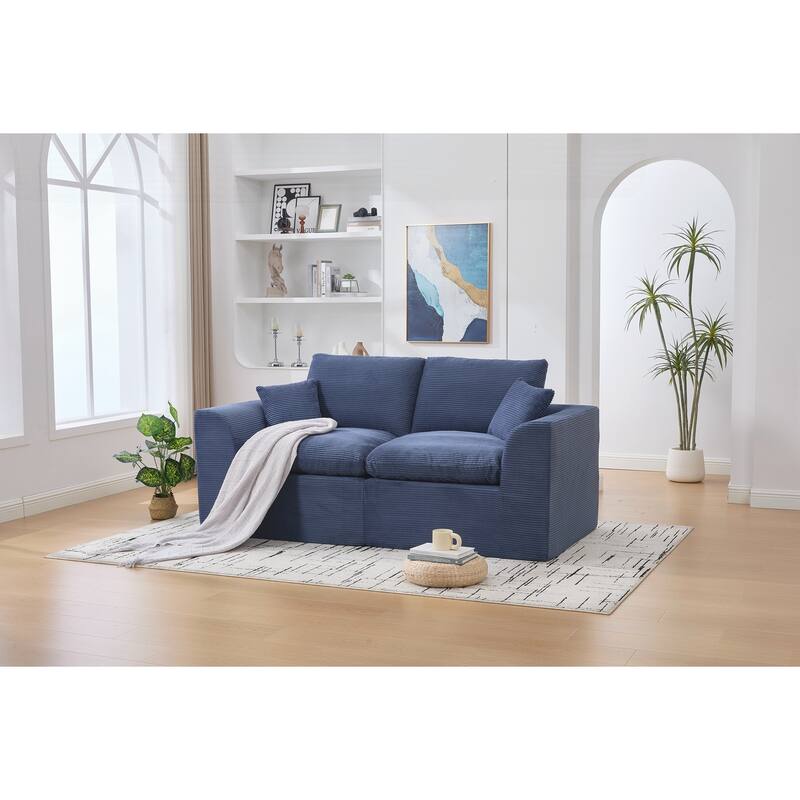 Modular Sectional Sofa Cloud Couch,Comfy Cloud Modern Sofa - Blue