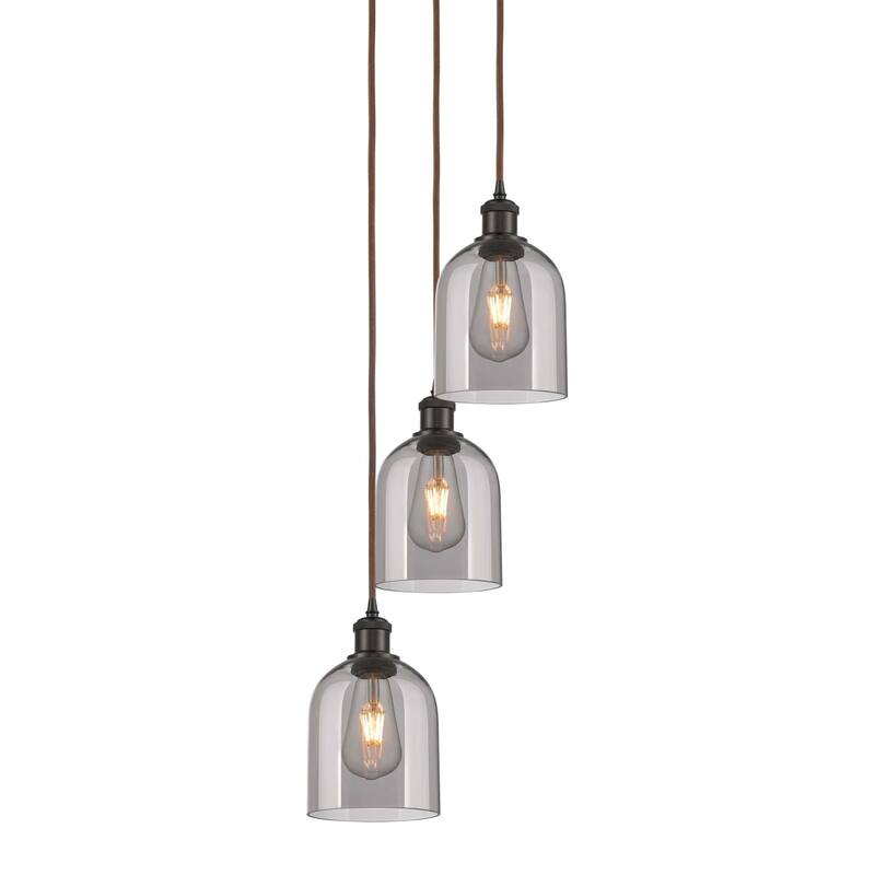 Innovations Lighting 113B-3P-30-12 Bella Pendant Bella 3 Light 12" - Oil Rubbed Bronze / Light Smoke