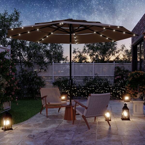 3 tier patio umbrella 11 ft 11FT Outdoor 3-Tier Patio Umbrella with Crank & LED Lights - Bed Bath &  Beyond