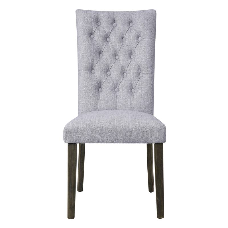 Grey and Grey Oak Side Chair with Button Tufted (Set of 2)