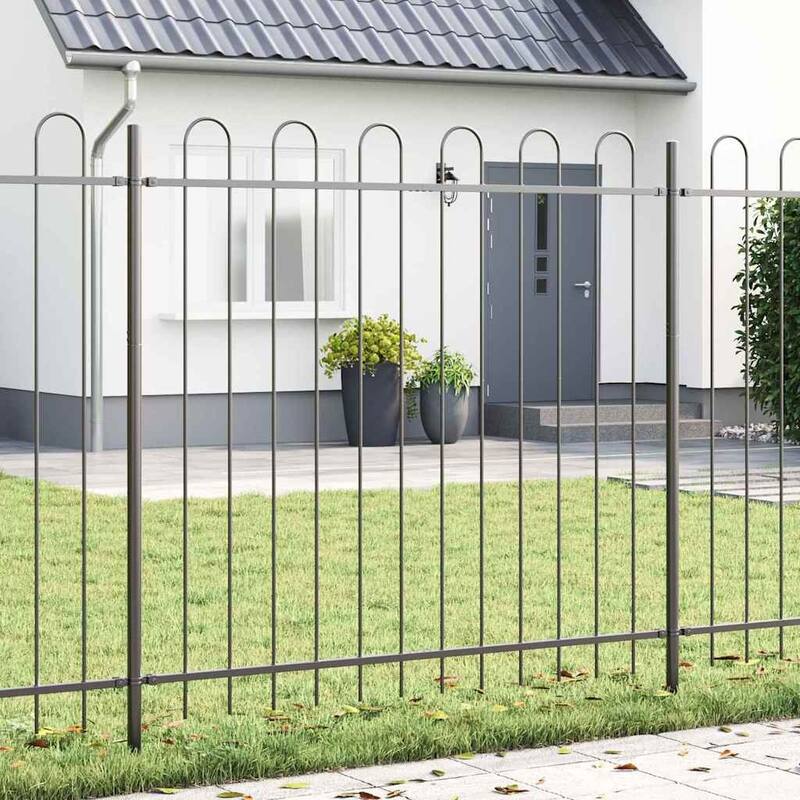 vidaXL Garden Fence Powder-coated steel Gray - 66.9 x 1.3 x 78.7 inch