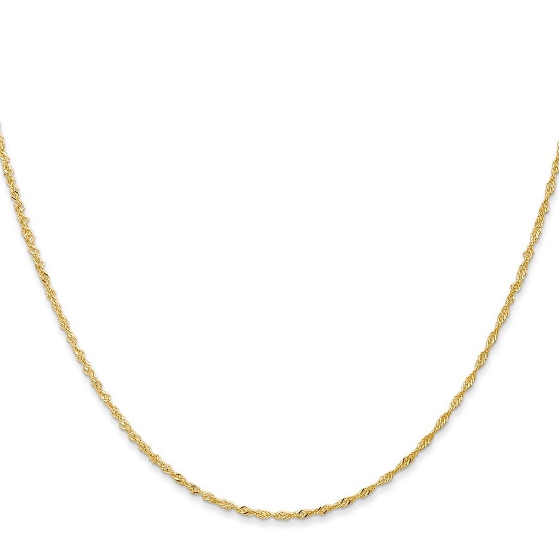 Curata 10k Yellow Gold Solid 1.0mm Baby Box Chain Necklace