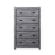 preview thumbnail 8 of 20, Grain Wood Furniture Montauk 5-drawer Solid Wood Chest Rustic Grey