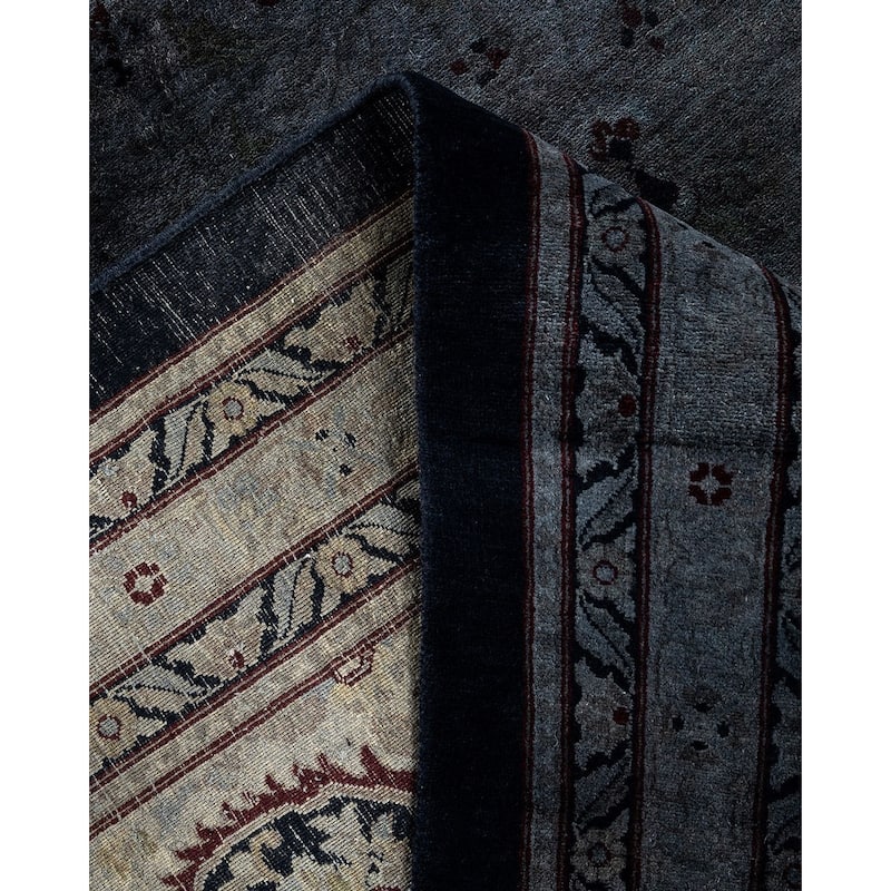 Overdyed, One-of-a-Kind Hand-Knotted Area Rug - Black - 12' 6" x 17' 10"