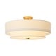 preview thumbnail 20 of 57, French Country Brass Round White Linen Drum Ceiling Light