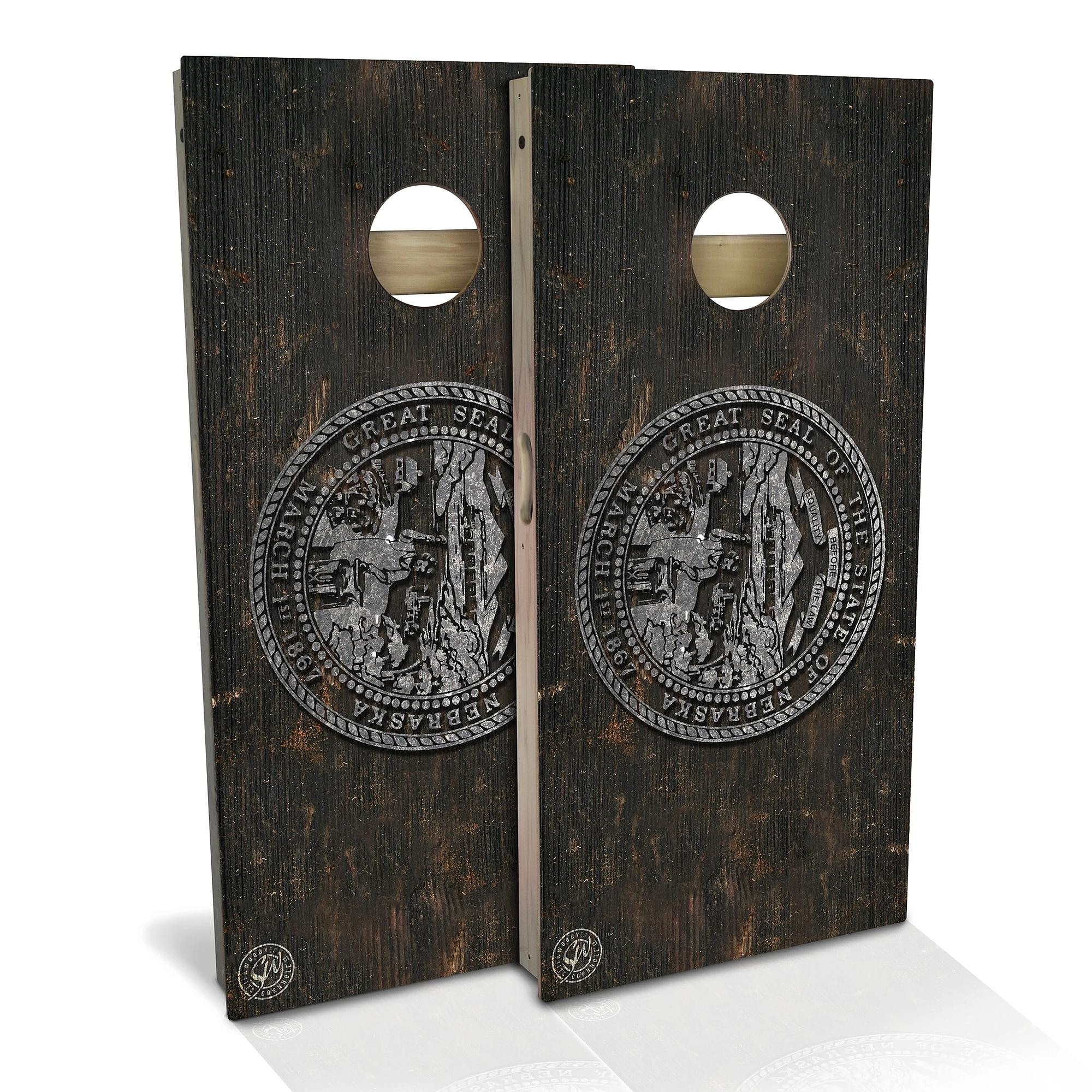 Nebraska Flag Vintage Outdoor Cornhole Board Set
