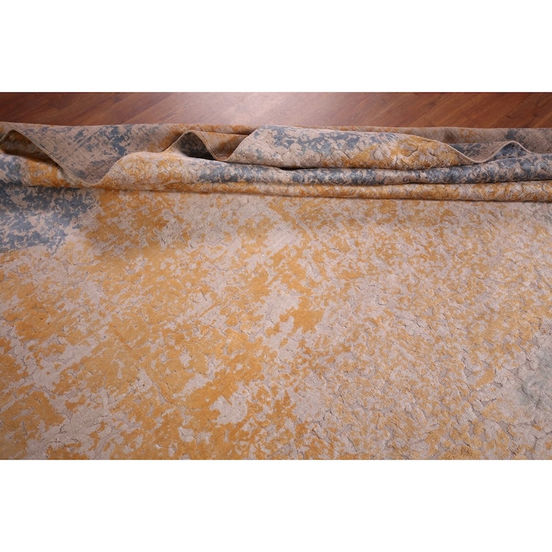 Contemporary Colorful Abstract Area Rug Handmade Wool Carpet - 7'10" X 9'11"