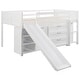 preview thumbnail 10 of 28, Multi-Functional Low Twin Size Loft Bed with Cabinets, Shelves and Slide, Solid Construction & Versatility Galore