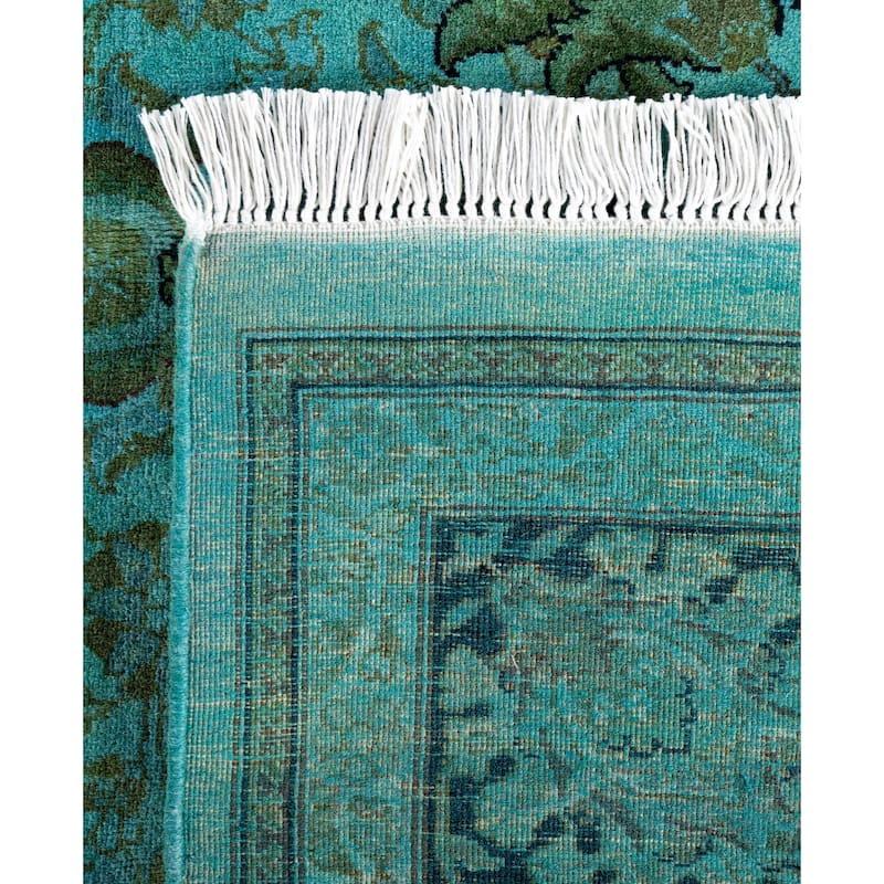 Overdyed One-of-a-Kind Hand-Knotted Area Rug - Green - 6' 1" x 6' 3"