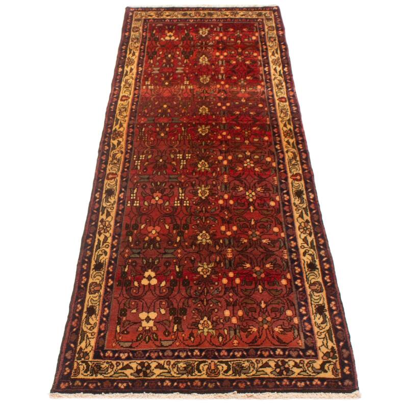 ECARPETGALLERY Hand-knotted Andelz Copper Wool Rug - 3'2 x 9'3