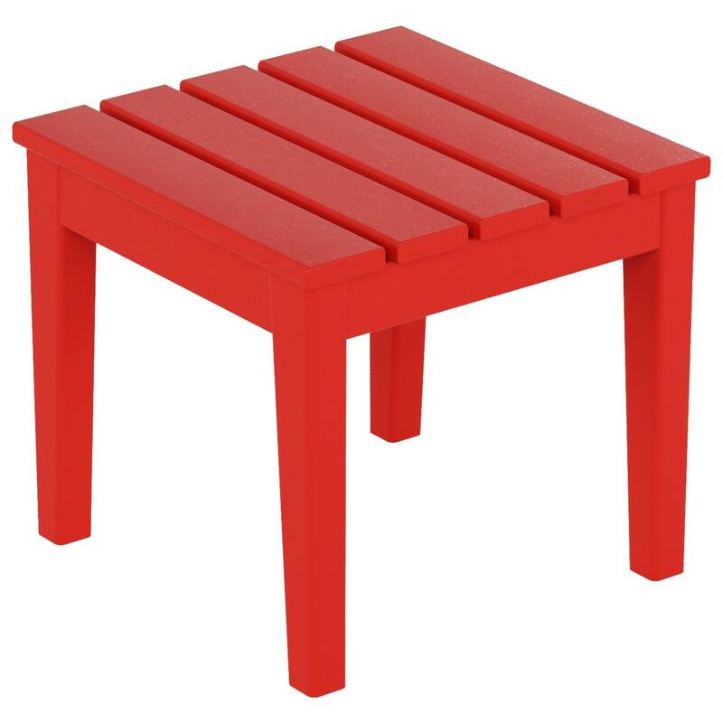 Shoreside HDPE Eco-Friendly All Weather Square Modern 18" Side Table
