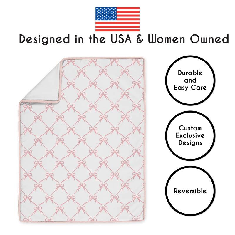 Sweet Jojo Designs Pink Bows Girl Sweet Jojo Designs 5pc Crib Bedding + BreathableBaby Breathable Mesh Liner - Ballet Collection