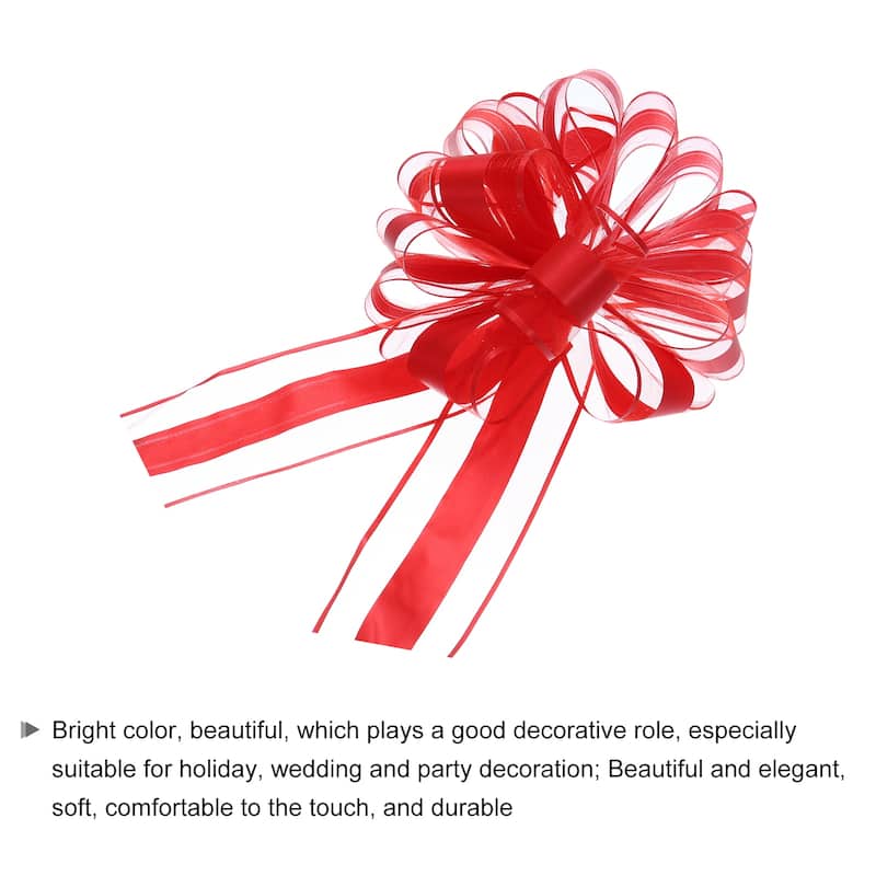 10pcs 8 Inch Large Pull Bow Organza Gift Wrapping Bows Ribbon