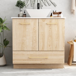 29 Inch Bathroom Vanity Set with Cabinet and Drawer - Bed Bath & Beyond ...