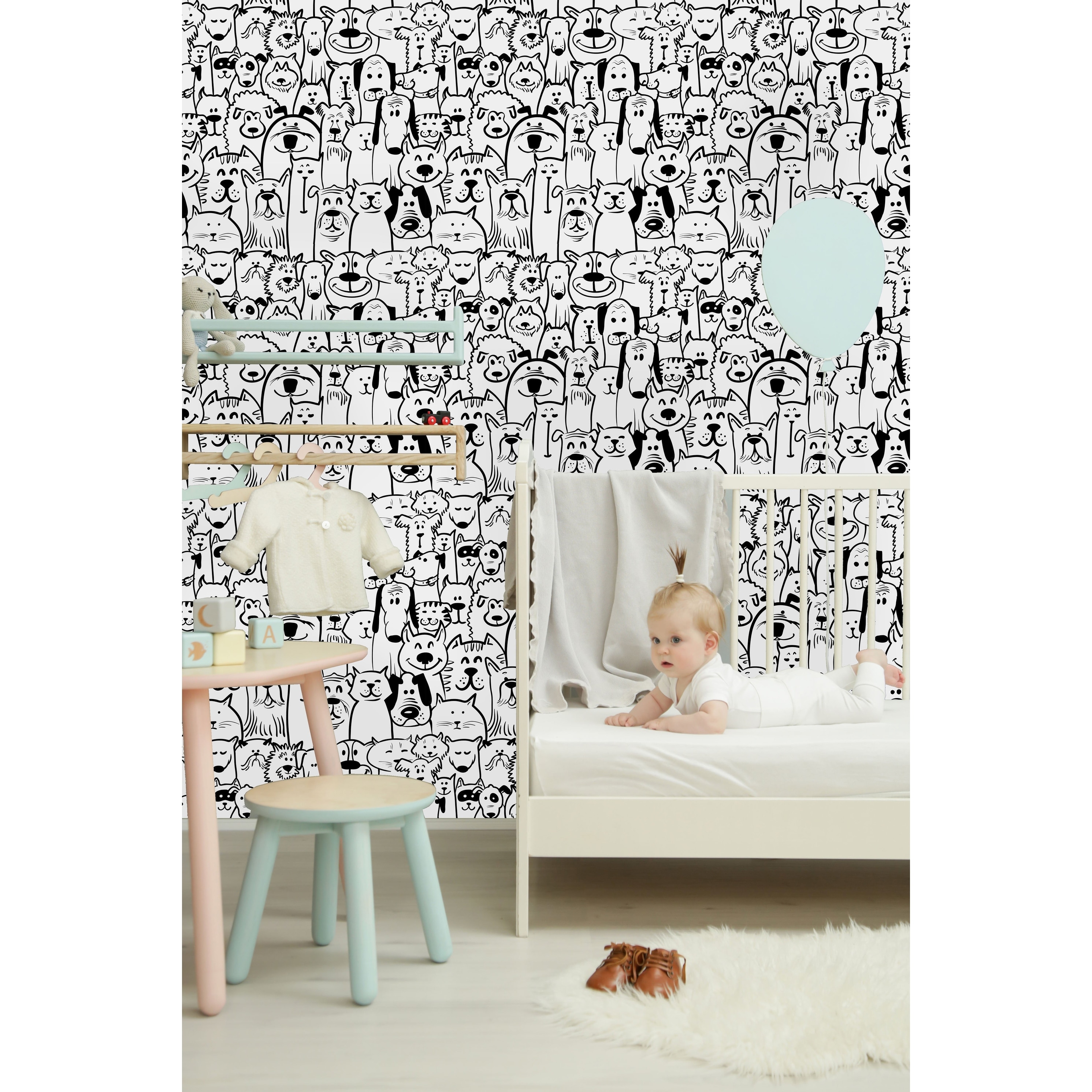 Ebern Designs Lugent Space Cats Removable Peel and Stick Wallpaper Roll   Wayfair