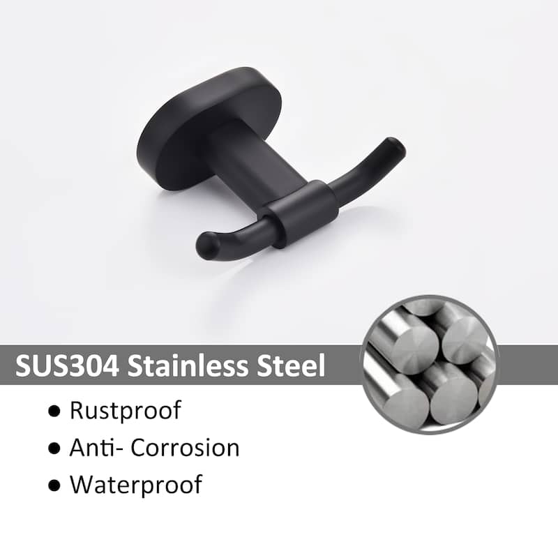 Wall Mounted 2 in 1 Towel Hook Double Robe Hook (set of 2)