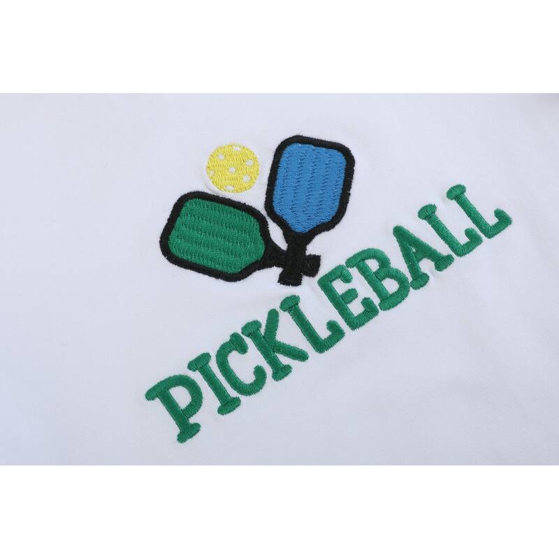Pickleball T-Shirt and Green Gingham Shorts Set