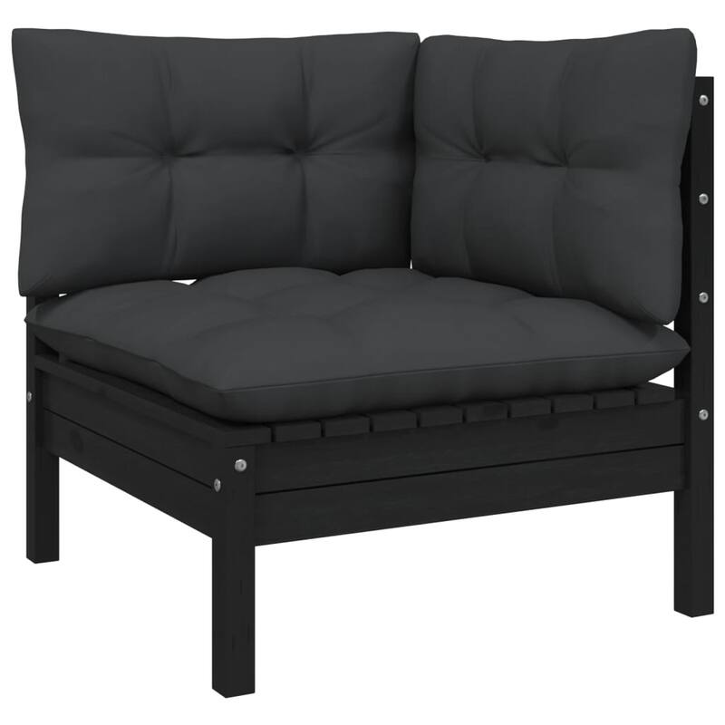 vidaXL Solid Pinewood Patio Lounge Set 8 Piece with Cushions Multi Colors - 25" x 25" x 24.6"