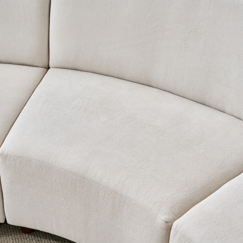 Christopher Knight Home - Luna Modern Upholstered Curved Modular Sofa with Pine Frame