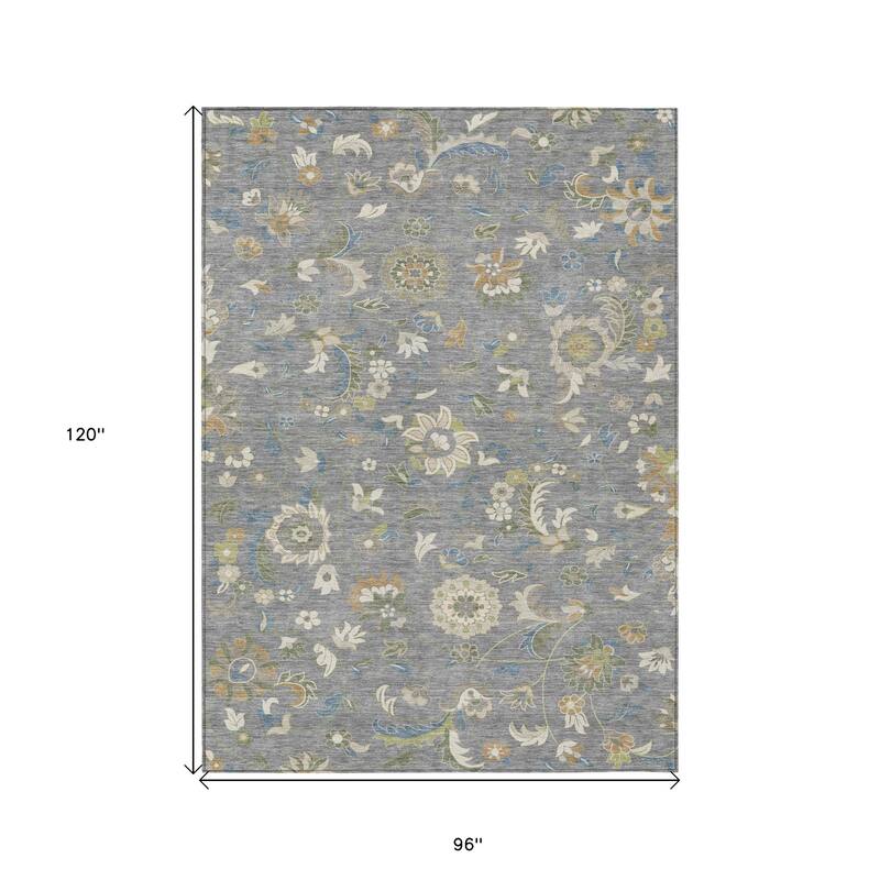 HomeRoots Floral Transitional Rectangle Outdoor Rug
