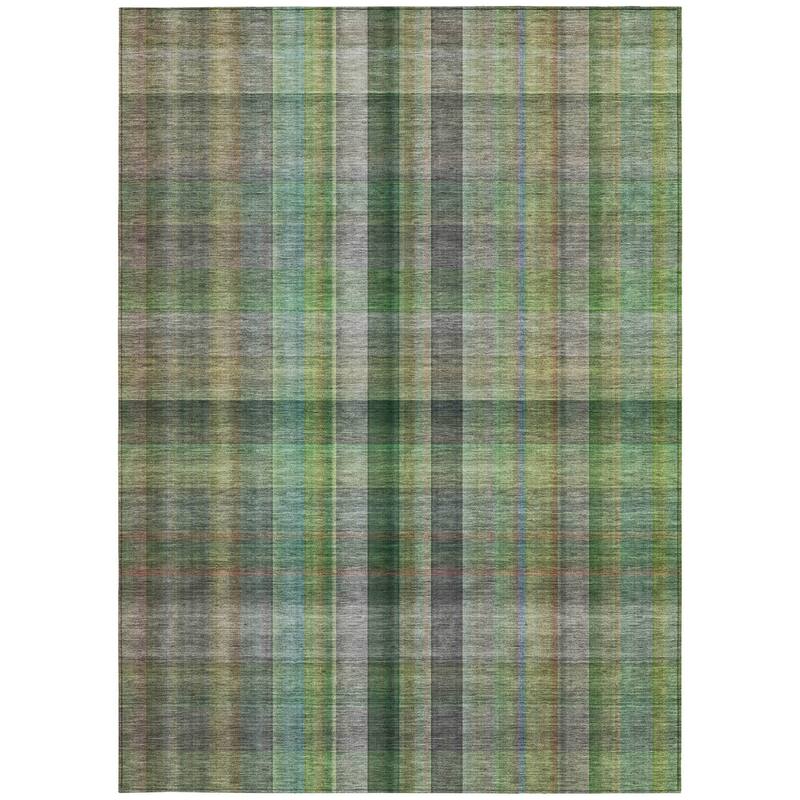 Alloro Plaid Weather Resistant Blended Style Outdoor Rug