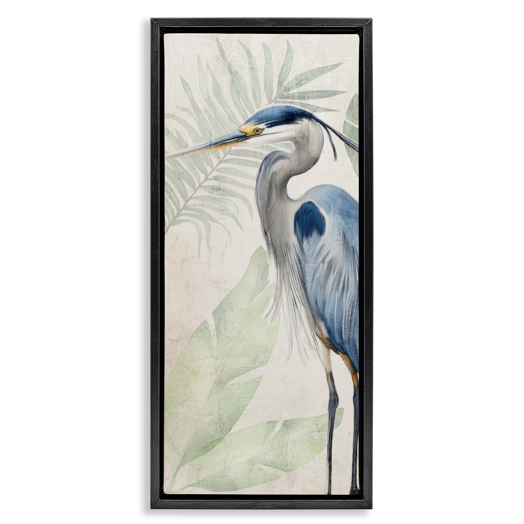 Stupell Heron Portrait over Plants Framed Floater Canvas Wall Art Design By Kim Allen