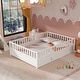 preview thumbnail 8 of 12, Full Size Floor Bed with High Security Barrier White