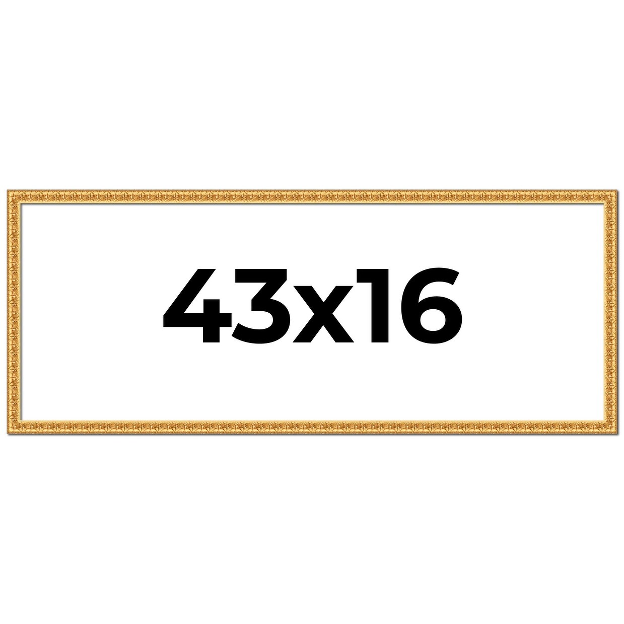 43x16 Frame Gold Real Wood Picture Frame Width 1 inches | Interior