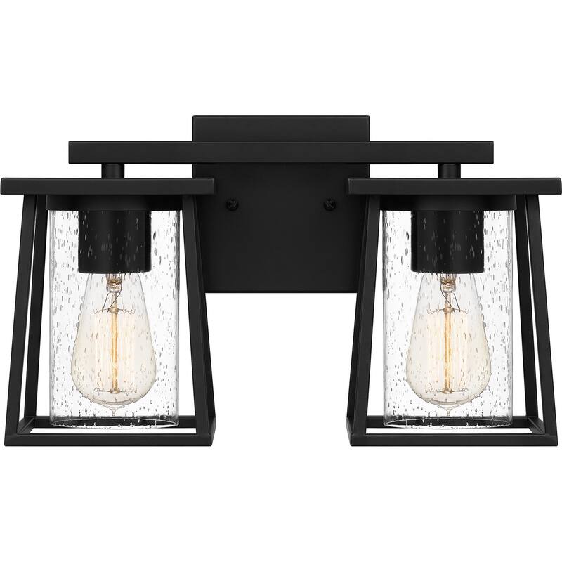 Lodge 2-Light Bathroom Vanity Light in Matte Black