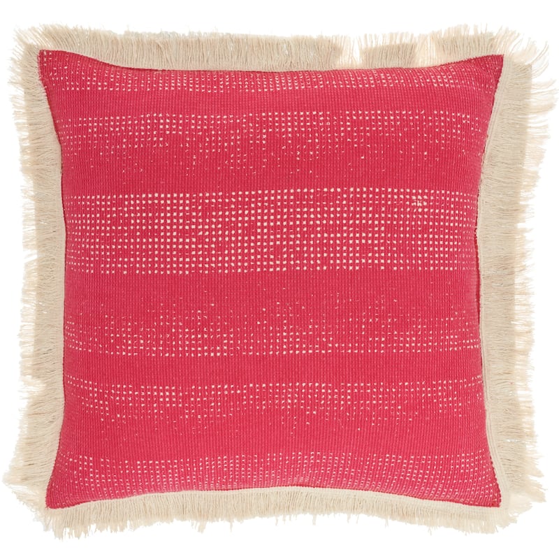 Mina Victory Stonewash Throw Pillow - 18" x 18" - Pink