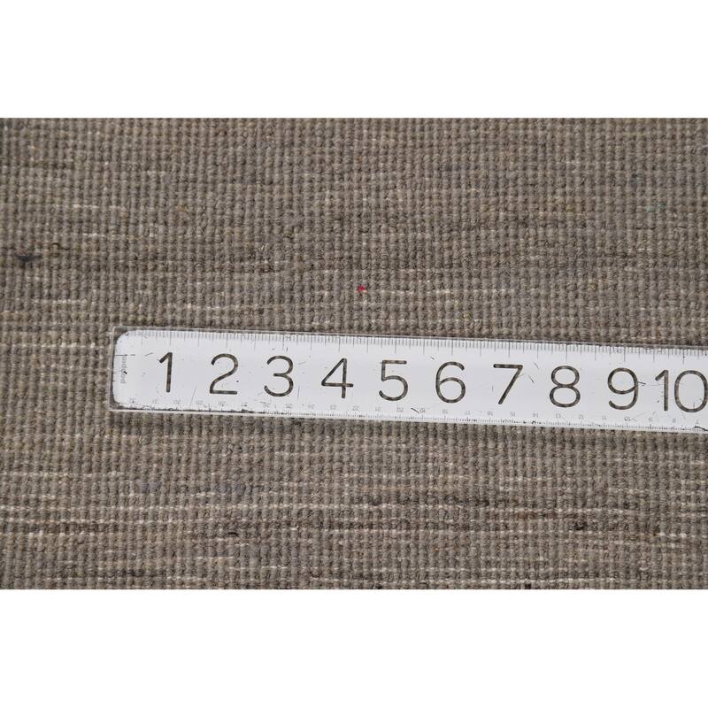 Gray Gabbeh Modern Rug Hand-Knotted Wool Carpet - 3'10"x 5'10"