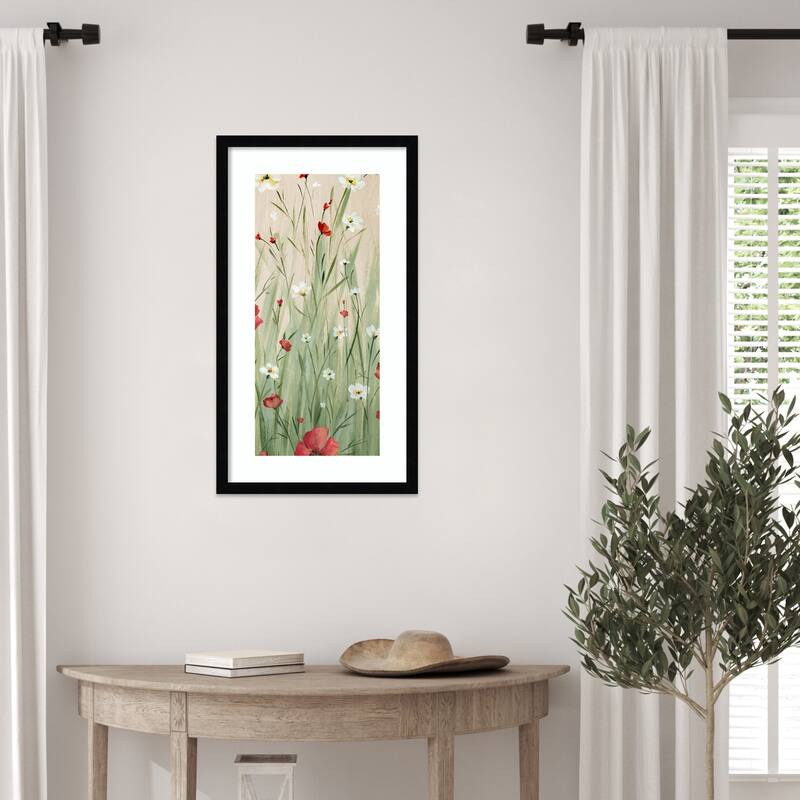 Wildflowers in Gentle Breeze No. 2 by Alex Black Wood Framed Wall Art Print