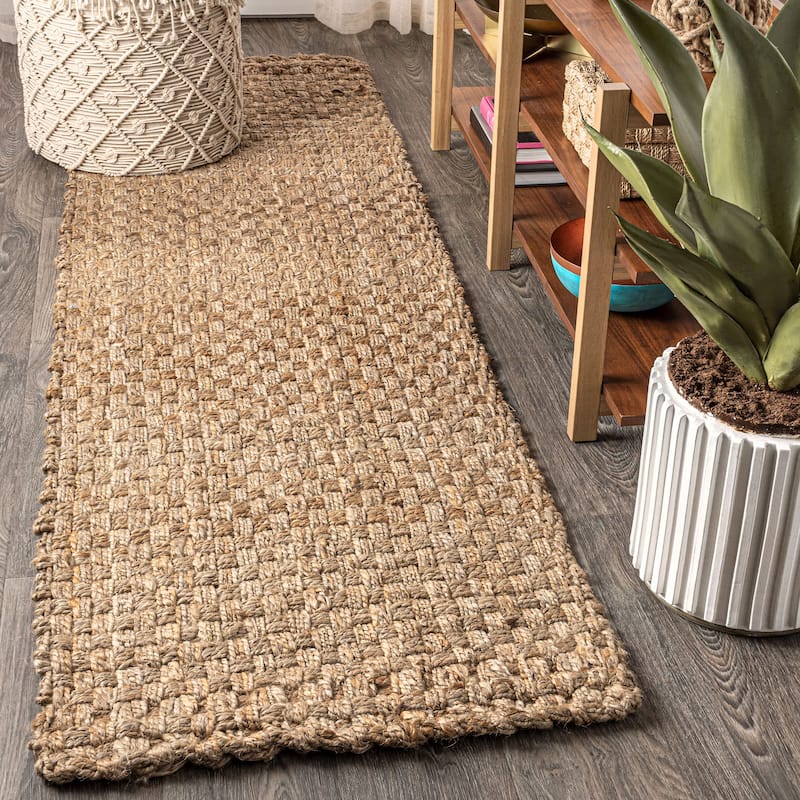 JONATHAN Y Hiro Hand Woven Boucle Chunky Jute Area Rug