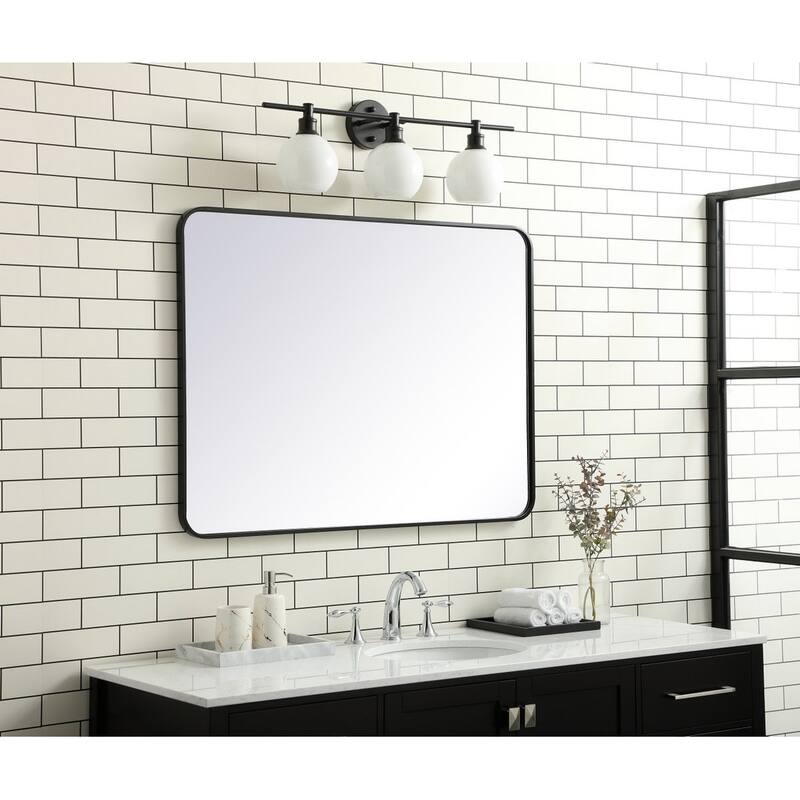 Ezra Soft Corner Metal Rectangular Mirror