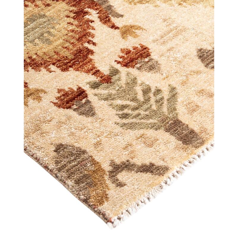 Ikat One-of-a-Kind Hand-Knotted Area Rug - Beige, 7' 10" x 10' 1" - 7' 10" x 10' 1"
